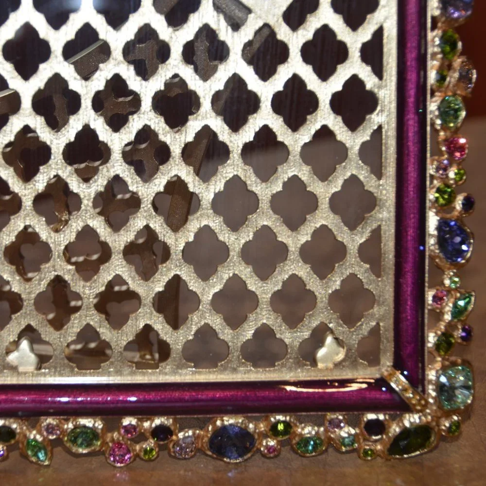 EXQUISITE RARE JAY STRONGWATER LESLIE BOUQUET FLORAL CRYSTAL EDGE ENAMEL FRAME